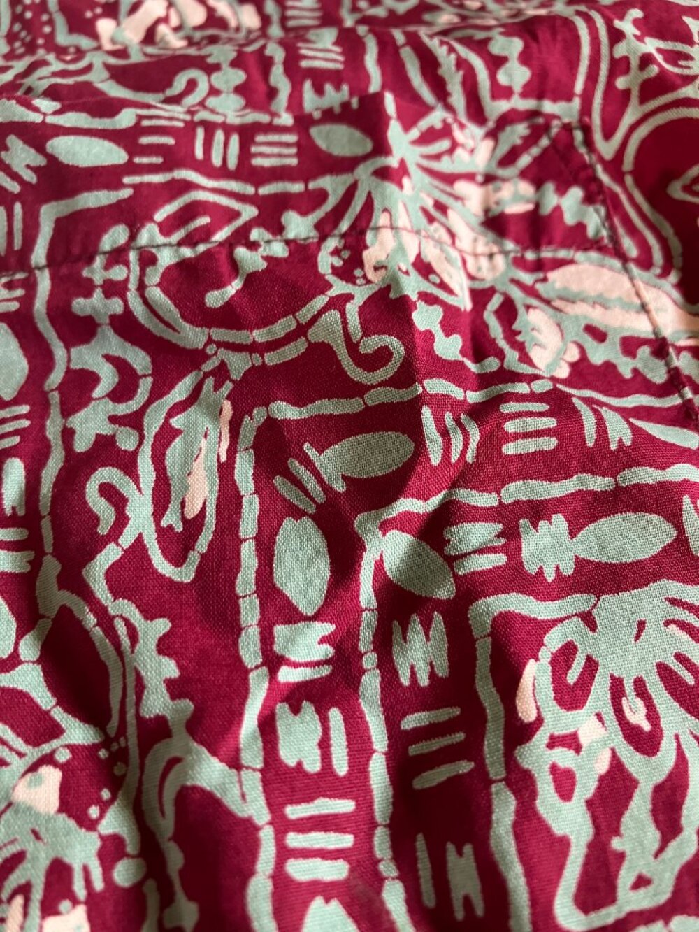 Vintage PATAGONIA Womens S Cotton Button Up Hawaiian Shirt Floral Paisley RED - Picture 2 of 7